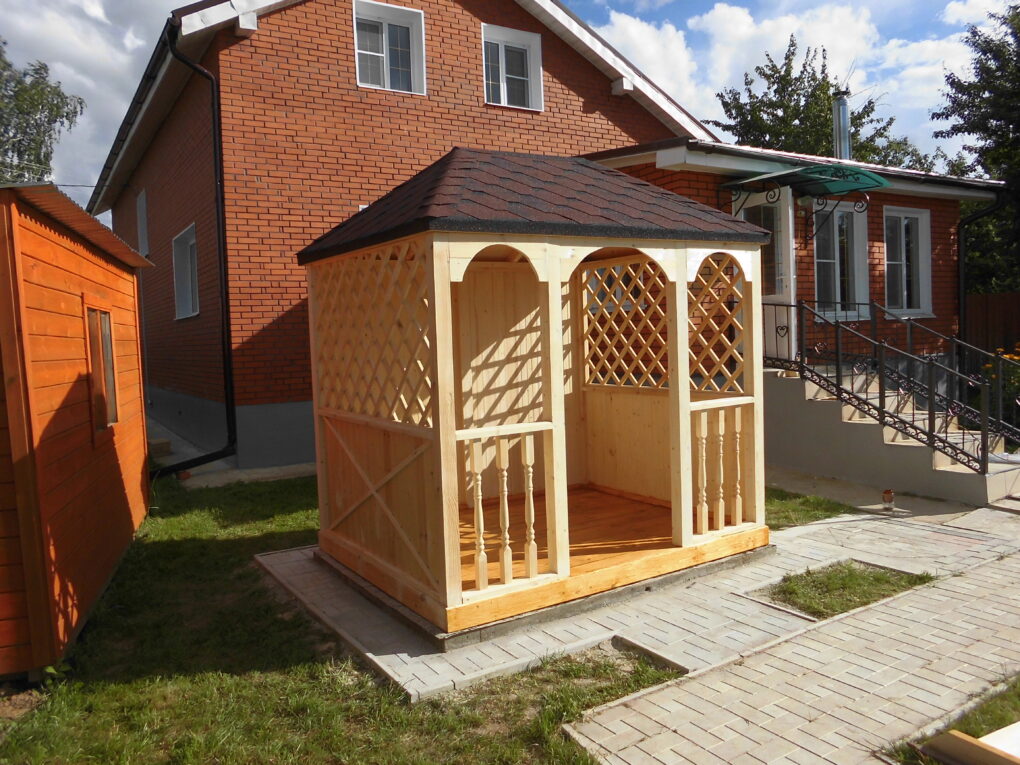Беседка деревянная р-р 2,5x1,8 м — изображение 19
