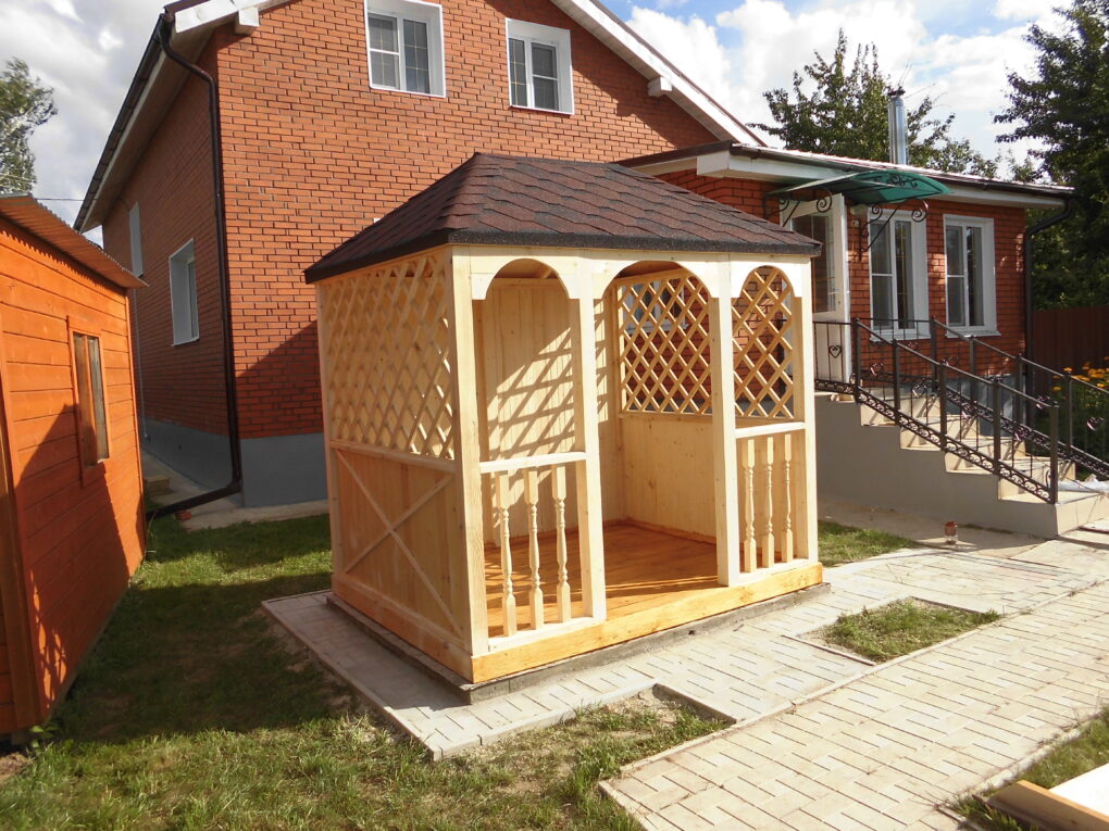 Беседка деревянная р-р 2,5x1,8 м — изображение 20
